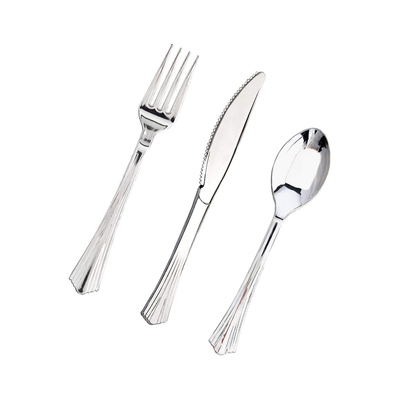 Gold Disposable Plastic Fish-shaped Cutlery