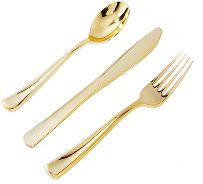 Gold Disposable Plastic Flatware