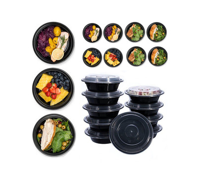 Round Disposable Plastic Food Storage Container With Lids