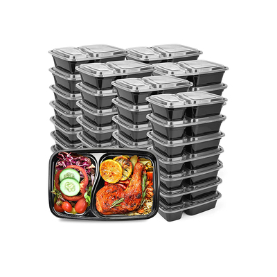 Plastic two compartment lunch box