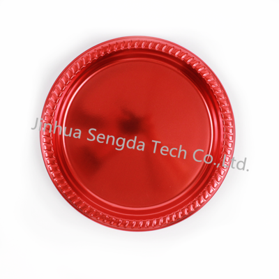 10.25inch Modern Metallic Red PS Plastic Plate